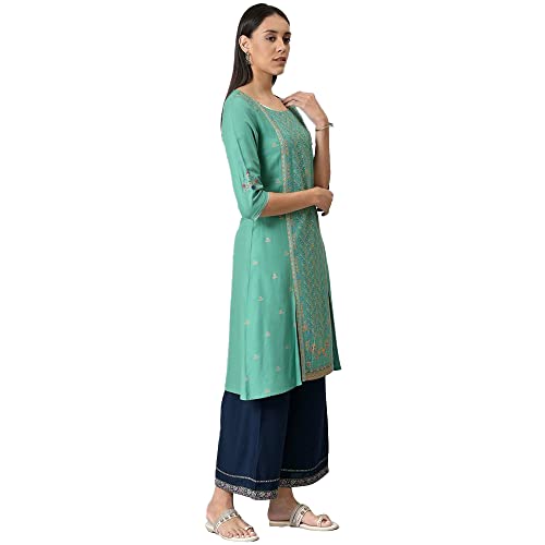 Image of W for Woman Women's Viscose Straight Fit Straight Kurta