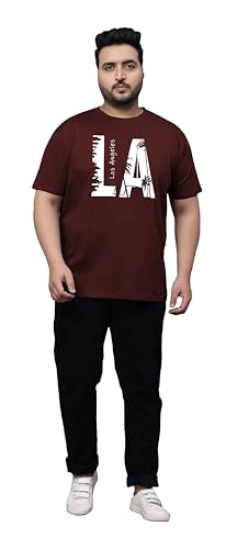 Image of West Gate Clothing Plus Size Cotton T-Shirt for Men | XL, 2XL, 3XL, 4XL, 5XL | Black, Red, White, Blue, Grey Melange | Mens Combo