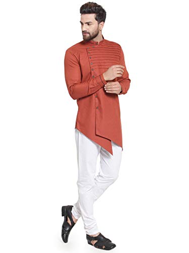 Image of RG DESIGNERS Full Sleeve Cross Stitch Kurta with Churidar for Men