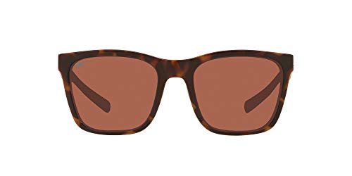 Costa Del Mar Women's Panga Polarized Square Sunglasses, Shiny Tort/White/Seafoam/Copper Polarized-580P, 56 mm
