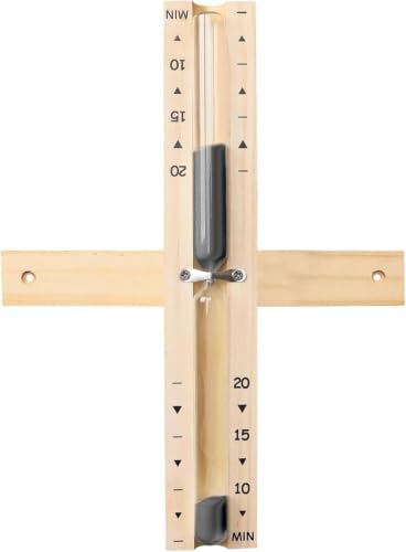 20 Min Sauna Sand Timer 20 Minute Hourglass Rotating Sauna Sand Clock Wooden Sand Watch Reloj De Arena Hear Resistant Wood Hour Glass Sandglass SPA Room Black