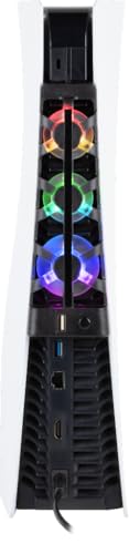 Konix Ventilador de refrigeración para consola PS5-21 x 68 x 40 cm - 3 velocidades - Iluminación LED RGB - Puerto USB 3.0 - Negro - imagen 3