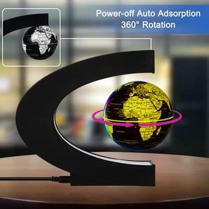Yegvea Fashionable Geographic Globe, Magnetic Floating, Auto-Rotating And Rotating 3.5" Color Globe, Can Be Used For Desk And Office Decoration #TOP2