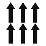 LiteMark 12 Inch Glossy Arrow Decal Sticker Store Sign - Black - Pack of 6