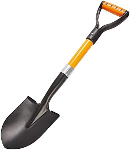 Shovel for Digging 28-inch Small Round Shovel with D-Handle Kids Metal Beach Shovel，Camp Shovel ，Garden Shovel,Gardening Tools Fiberglass Handle