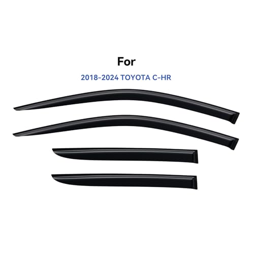 Image of Window Visors Rain Guards for 2018-2024 Toyota CHR /C-HR, Out-Channel Window Vent Wind Deflectors Visors Shades
