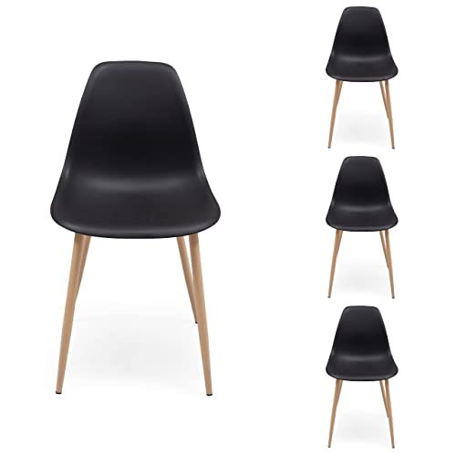 Miniatura 3 de Homely - Conjunto De Comedor Tower Cairo Nordic Mesa Redonda De Cristal De 100 Cm Y 4 Sillas Cairo Nordic Negro