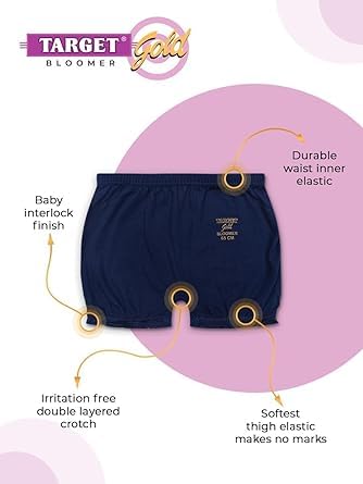 GIIG Girls Cotton Innerwear, 100% Pure Cotton, Soft & Breathable, Comfortable, 2 Count (in, Age, 2 Years, 3 Years, 10, Plain) 1