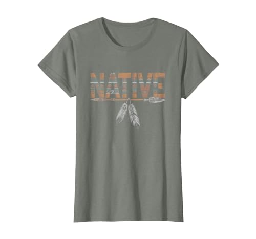 Native Indian American Pride Indigenous Heritage History Day T-Shirt, Women, Olive Heather, XX-Large