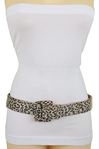 TrendyFashionJewelry Women Celebrity Style Fashion Belt Hip Waist Black Beige Cheetah Animal Print S M2