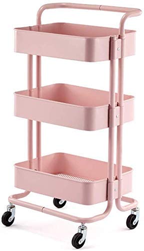 Carrello portautensili multifunzione a 3 ripiani, in acciaio al carbonio, con manico, ideale per saloni di bellezza e salone di bellezza