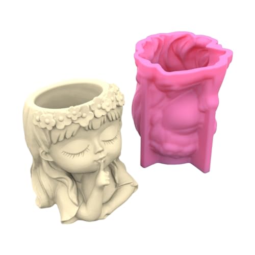 Moule silicone pot de fleurs fille couronne démoulage facile
