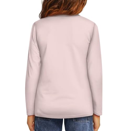 Image of Long Sleeve Shirts for Girls Casual Crewneck Tops Fall Winter Outfits for 3-16 Years Old