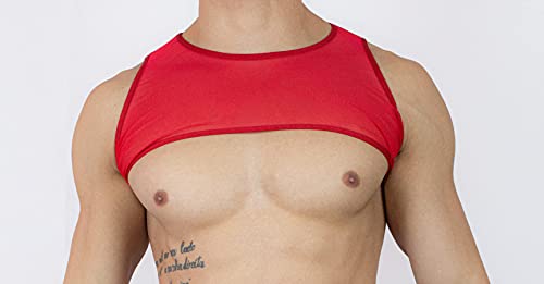 Cropped Masculino em Tule - Vermelho TAM G