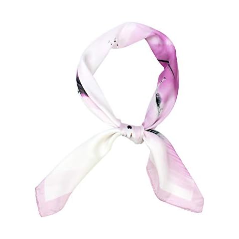 Women's Silk Feeling Polyester Soft Novel Square Scarf Scarves Head Scarfs (16) Cover
