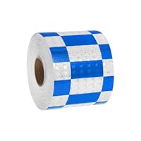 Uxcell Reflective Tape, 2"x82 Ft Waterproof Reflective Tape Warning Safety Tape Reflector For Trucks Grid White Blue - View #4