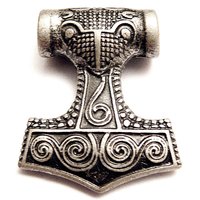 Limpia. Martillo Cadena Colgante 925 Plata Envejecida