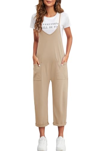 Nirovien Womens Oversized Sleeveless Jumpsuits Loose Spaghetti Strap Baggy Overalls with Pockets Casual One Piece Rompers - Image 3