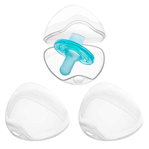 Image of LANEYLI Pacifier Case Pacifier Holder Case Pacifier Clip Binky Holder Case Pacifier Box Pacifier Accessories 3 Pack Transparent