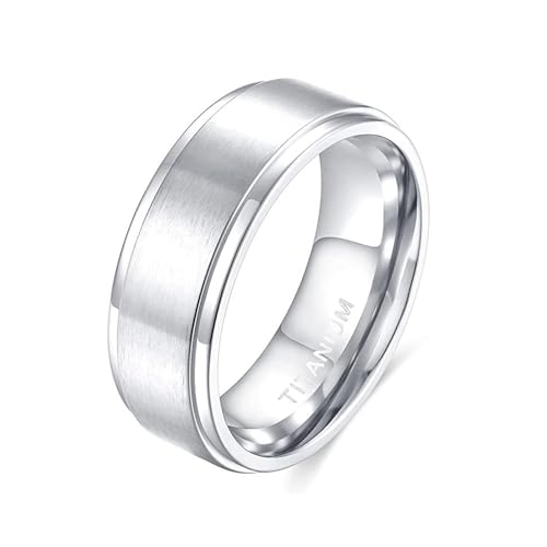 Bague de mariage large titane homme, le cadeau d'anniversaire idéal en taille 49 argent