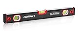 ARROW 16-Inch Level, Magnetic Torpedo Level with 45°/90°/180° Bubbles, Aluminum Alloy Body, Precision-Machined Base, Shockproof Rubber End Caps, V-Groove & Hanging Hole for Construction, Carpentry