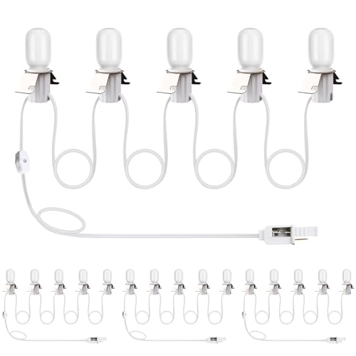 Leelosp 4 Pack 10 FT Christmas Village Light Cord Accessories with LED T20 Bulb, Blow Mold Light Kit Replacement with On Off Switch for Snow Village Houses Halloween Holiday Decorations