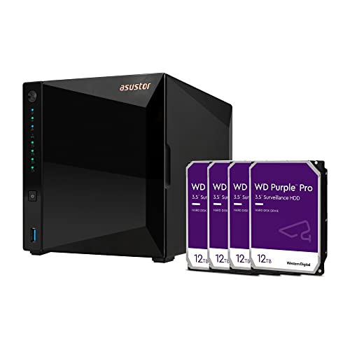 Asustor AS3304T 4 Bay NAS Quad-Core CPU, 2.5Gbe Port, 2GB DDR4 + 48TB HDD (Four 12TB HDD Included)