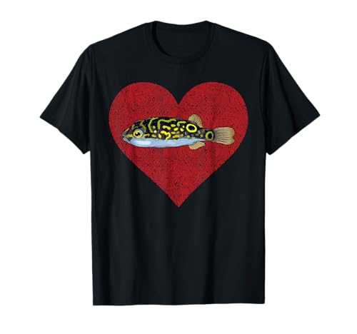 Figure 8 Puffer Fish Valentines Day Fish Love Fingerprint T-Shirt