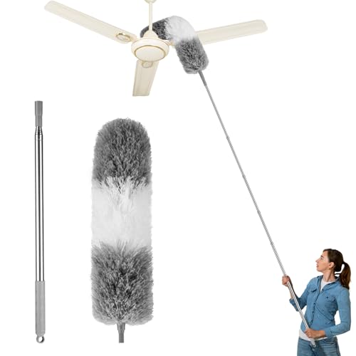 Dusters for Cleaning,Feather Duster with Extension Pole,Ceiling Fan Cleaner Duster,Long Duster