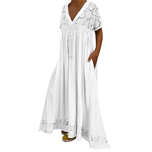 Kaister Robe Longue Femme Ete Boheme Chic Robe De Plage Grande Taille Femme Col En V Robe De Plage Blanche