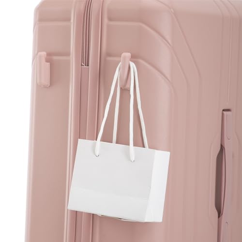 Stylish 3-Piece ABS Hard Shell Luggage Set - 20"/24"/28" Carry-On Suitcases with Combination Lock (Pink)4
