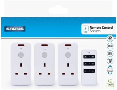 STATUS Remote Control Socket | White Remote Control Plug UK | Pack of 3 | SREMSOC3PK3