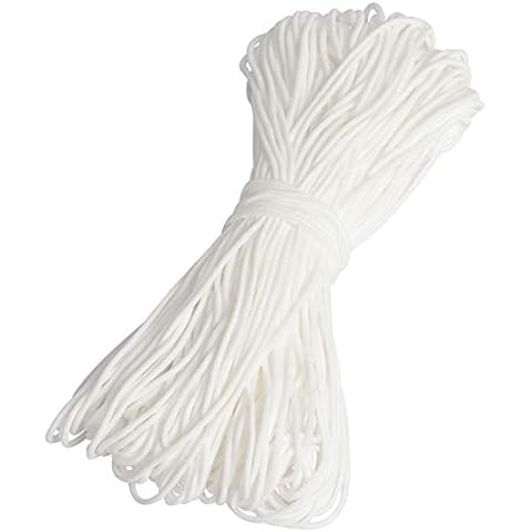 ITME 50m Elastic Bands for Sewing, White Elastic Bands for Sewing DIY Crafts Ear Tie Rope, Elastic Bands for Sewing 1/8 inch for Mask Ear Tie Rope, DIY Crafts, Bedspread Cover
