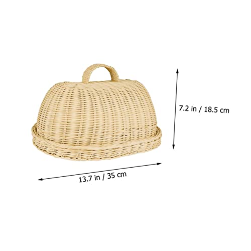 SHOWERORO 1 conjunto de acessórios de capa de comida de vime, prato de servir, utensílios de cozinha