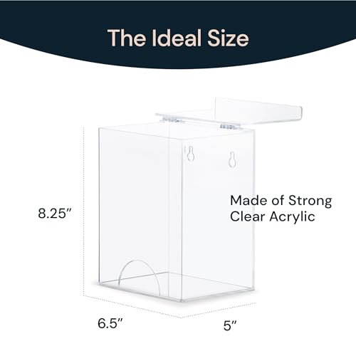SimplyImagine Glove Dispenser Wall Mount - Shelf Organizer for Disposable Latex Gloves, Laundry Pads and Coffee Pods, Hairnet, Earplugs and Medical Shoe Covers