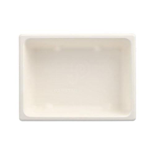 200 contenitori Gastronorm GN 1/8 di canna da zucchero, rivestiti in PLA rettangolare, 4,7 x 16,5 x 12,3 cm, colore bianco