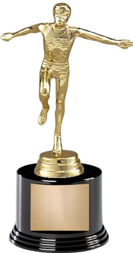 Crown Awards 7" Track Finish Line Male Trophy On Round Base