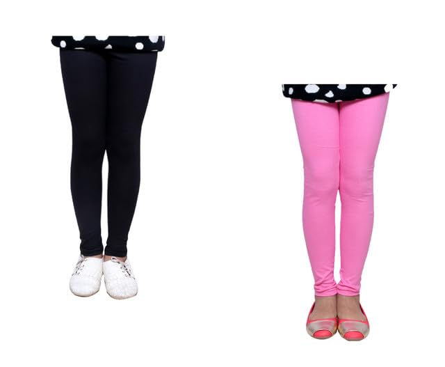 Image of KAYU Girl's Full Length Cotton Leggings Pants Pack of 2