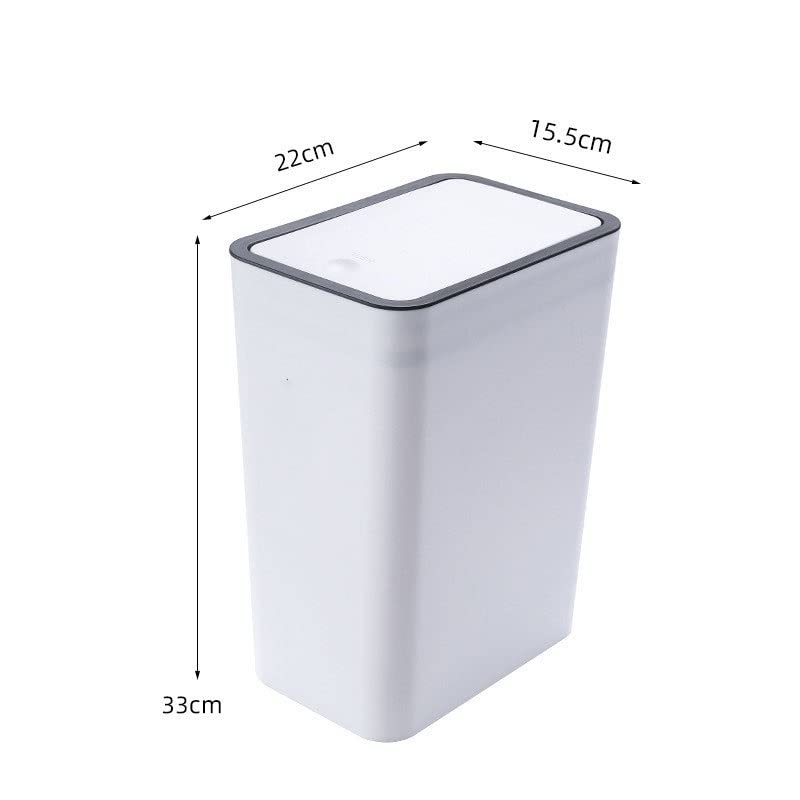 Bote de basura para inodoro rectangular de 33cm con tapa y sistema de prensa 2