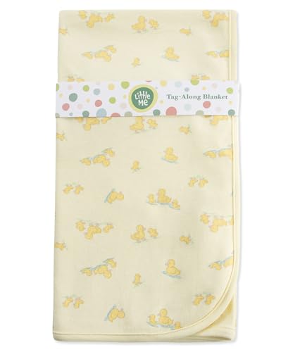 Image of Little Me Blankets for Baby Gender Neutral Duckies Swaddling Receiving Blanket, 30 x 27 Inches