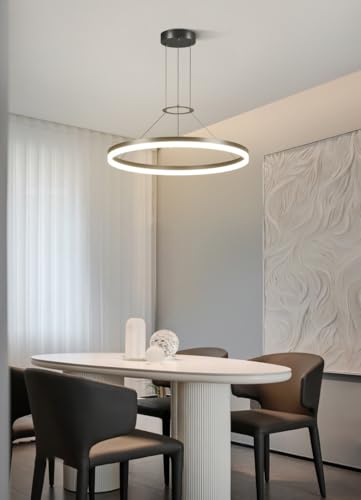 Éclairage table salle à manger lampe suspendue LED noire 80 cm variable contre fatigue visuelle