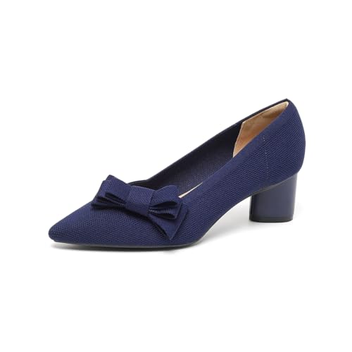 GYUBL Escarpins Femme Petit Talon Chaussures Femme fermé Mode Confort‌,Modèle XTZ-568-2,Bleu,EU37