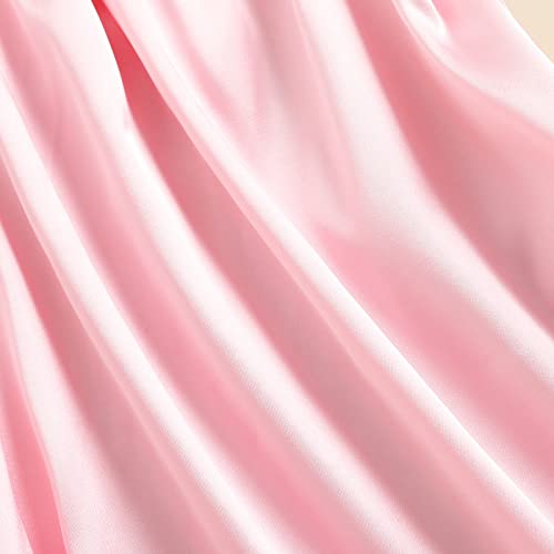 Qiylii Princess Kids Baby Girls Silk Nightgown Dress Ruffle Short Sleeve Satin Nightdress Sleeper Outfits (3-4 Years, Pink) #TOP5