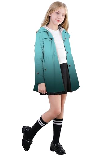 Image of Betusline Girl's Single Breasted Trench Coat Hooded Dress Coat Outerwear, 2-14 Years