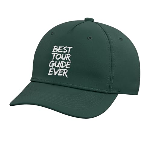 Best Tour Guide Ever Funny Tour Guide Adjustable Printed Baseball Hat, Dark Green