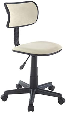 Urban Lifestyle Crushed Velvet Swivel Task Chair, Ivory