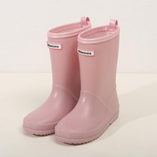 Kids Rain Boots Boys Girls Solid Color Simple Waterproof Anti-Slip Unisex Lightweight Mid-calf Boots Rainboot Shoes2