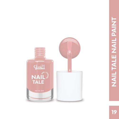 Image of Glam21 Nail Tale Nail Polish | Glossy Gel Finish | Rich Pigmentation | Chip Free | Quick Drying Formula | Long Lasting Nail Polish for Women | 9ml | Shade-19