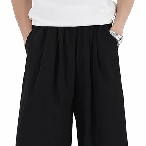 Mens Loose Pants Casual Comfy Spring Lounge Trousers Straight Leg Baggy Drawstring Pants Pockets Breathable4