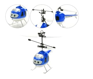 Generico Elicottero Telecomandato Infrarossi Con Luce a LED RC Doppio Giroscopio Mini per Bambini Radiocomandato Interno ed Esterno, Colori Assortiti